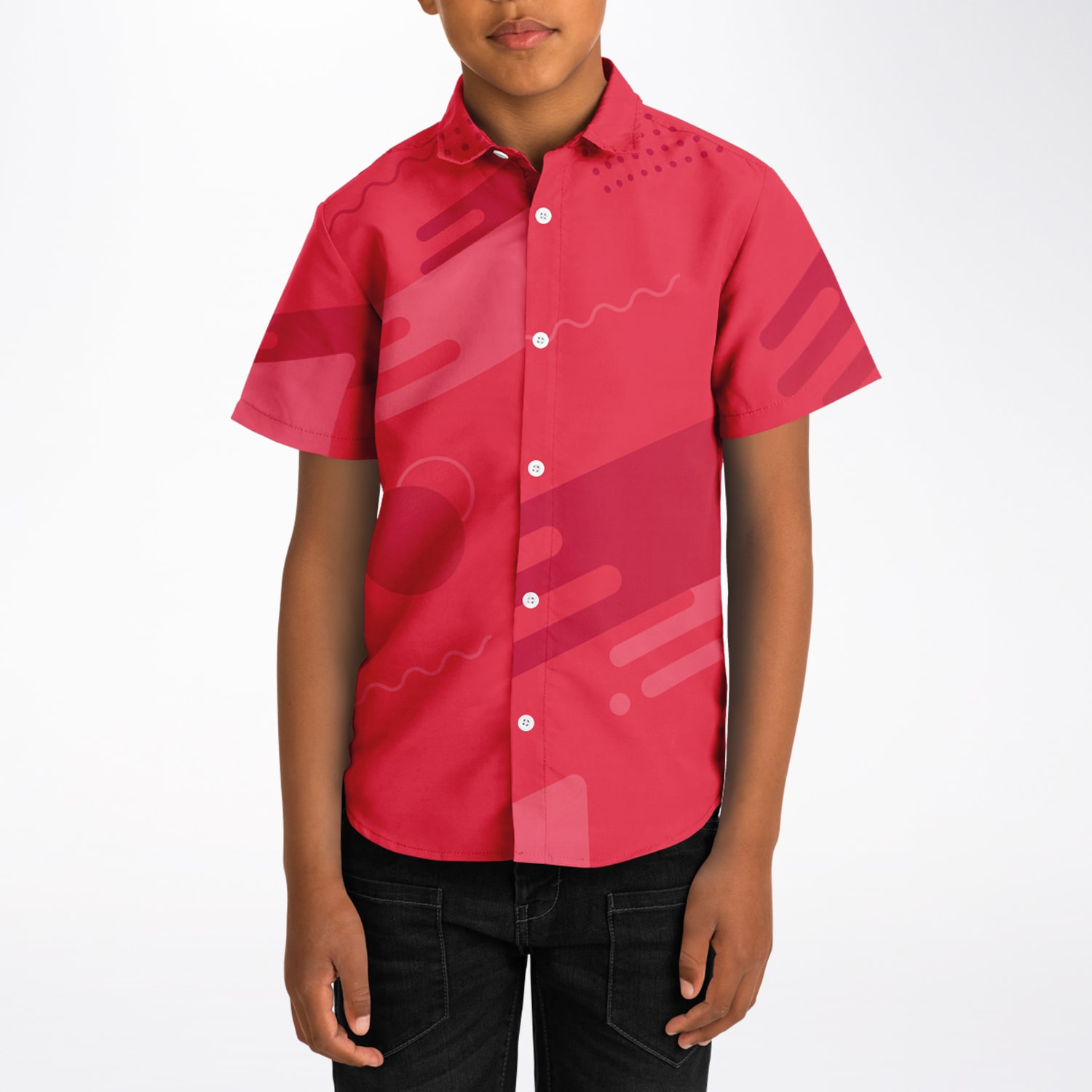 Kids/Youth Short Sleeve Button Down Shirt - AOP
